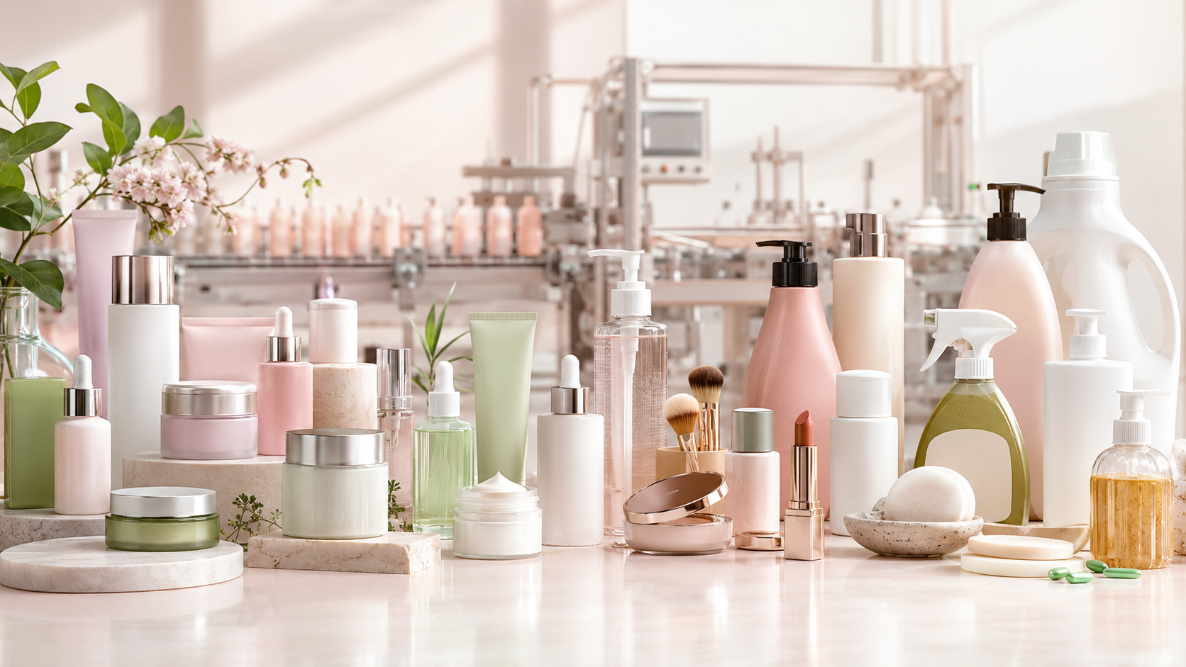 Finished Dynacosmos cosmetic, toiletry, and household product range